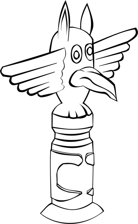 Coloring page Totem Pole