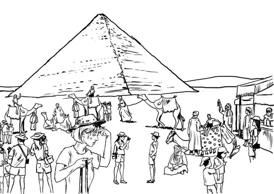 Coloring page Tourism, Egypte
