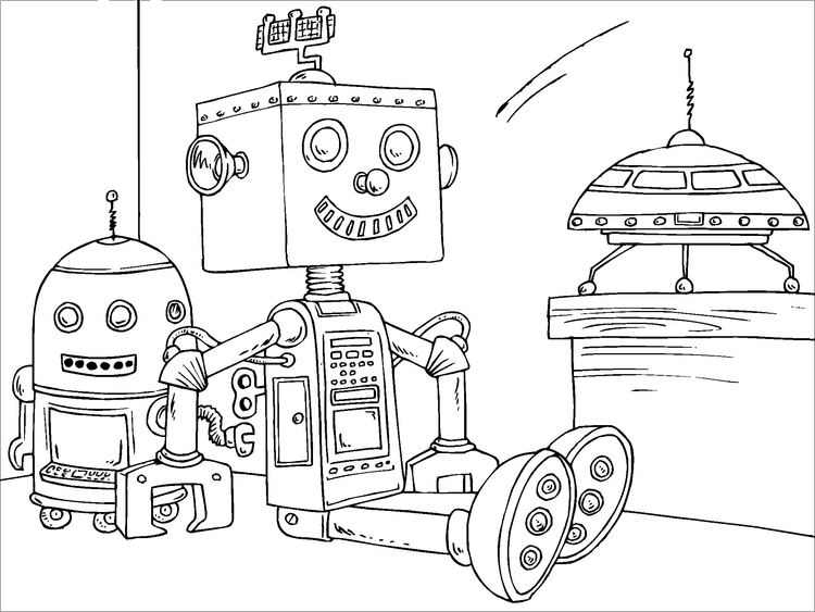 Coloring page toy robot