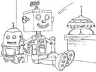 Coloring page toy robot