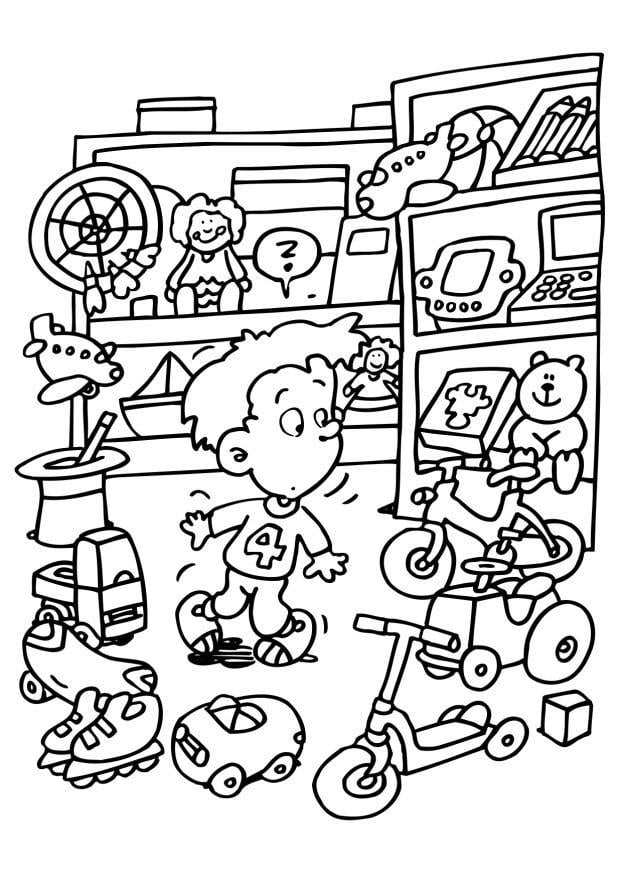Coloring page toy store