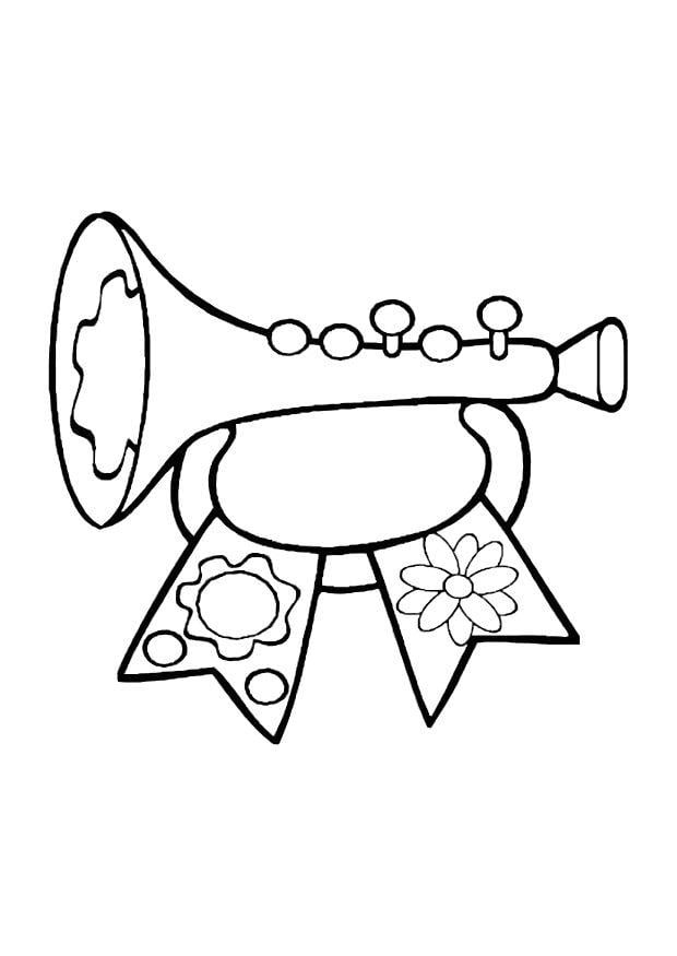 Coloring page toy trumpet