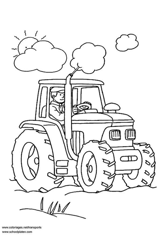 Coloring page tractor