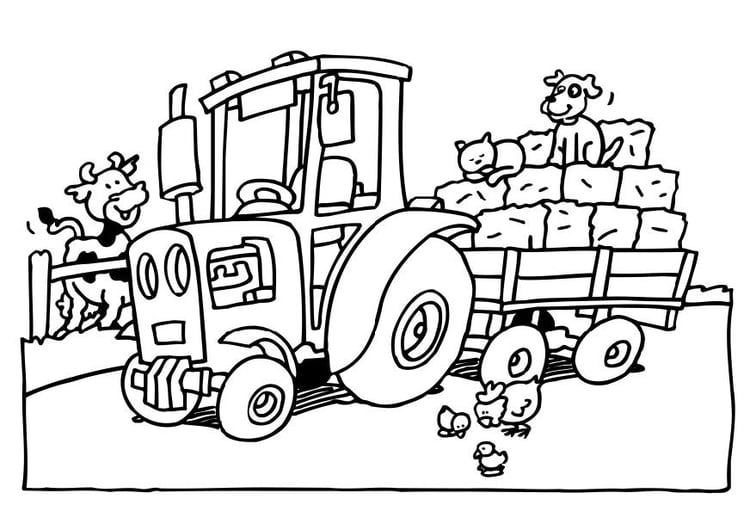 Coloring page tractor