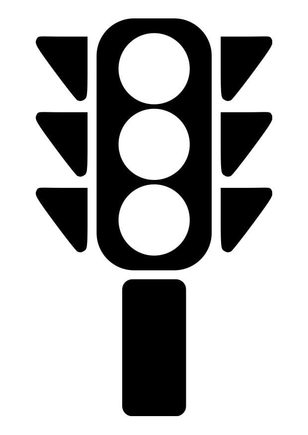 Coloring page traffic light