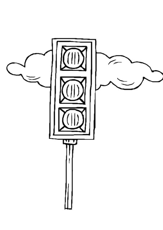 Coloring page traffic light