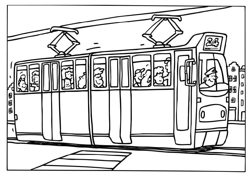 Coloring page tram