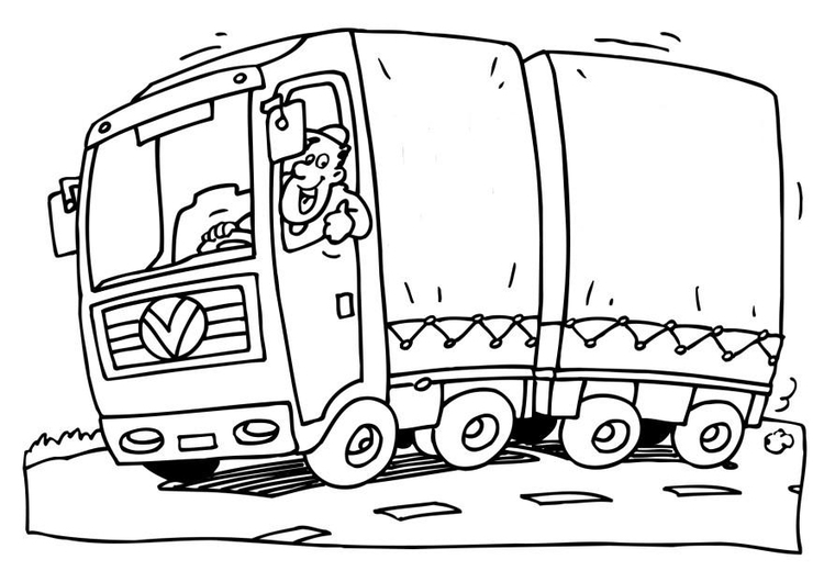 Coloring page transport truck