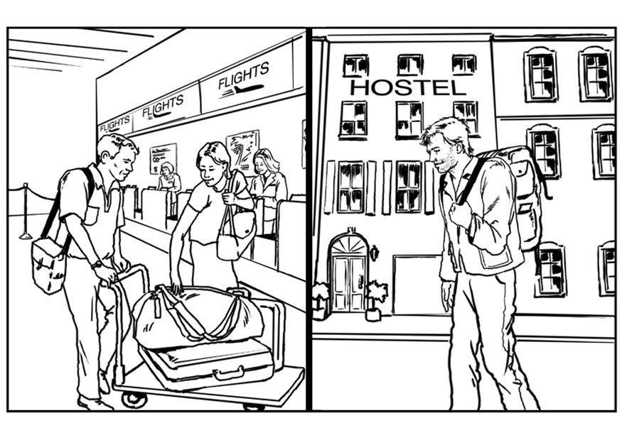 Coloring page travel
