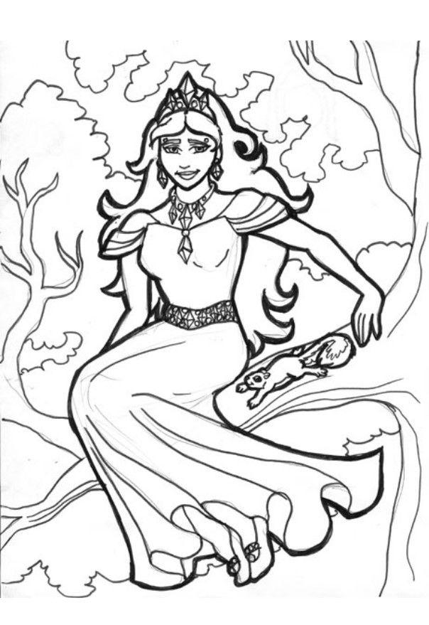 Coloring page tree queen Gellie