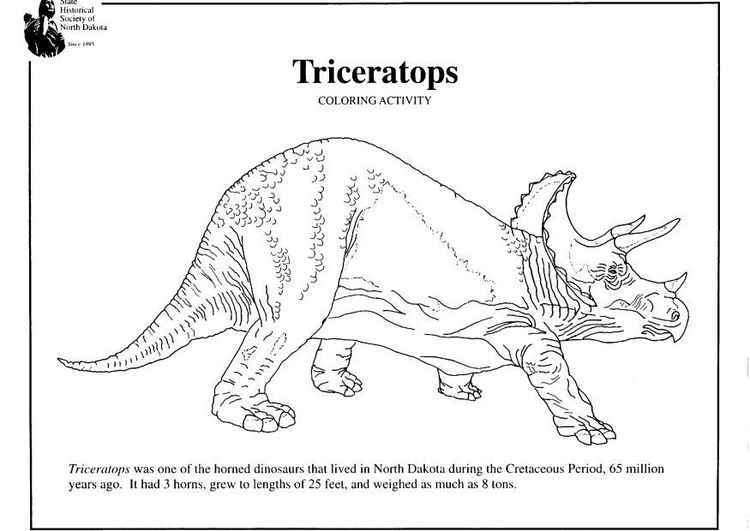 Coloring page triceratops