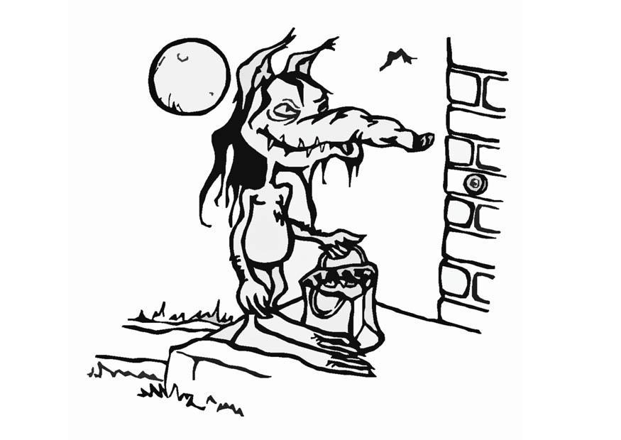 Coloring page trick or treat