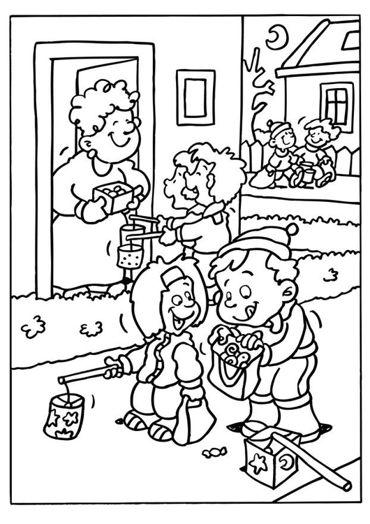 Coloring page trick or treat