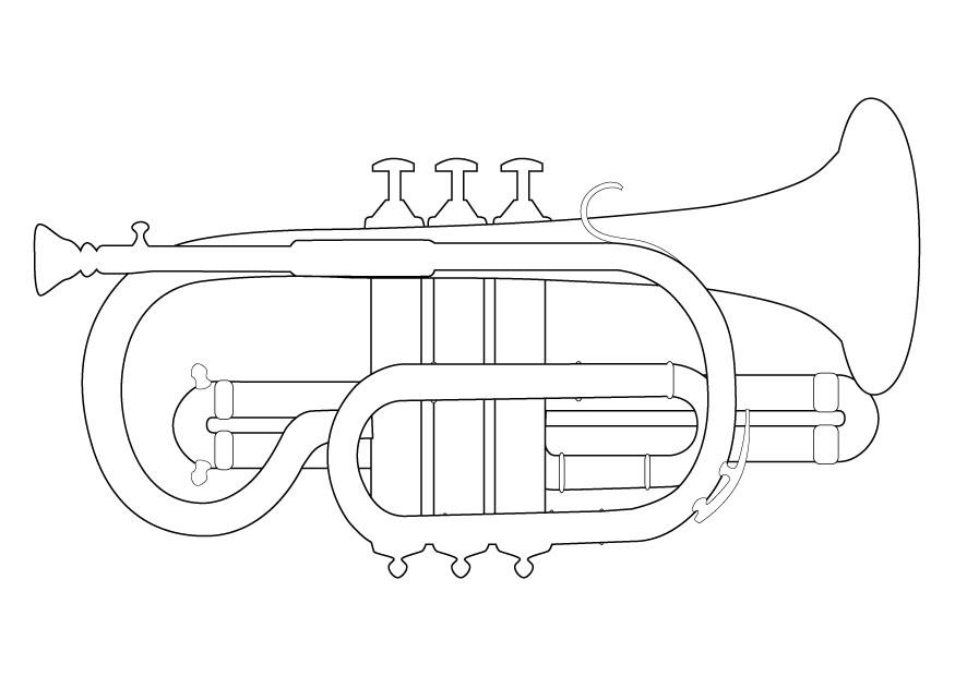 Coloring page trumpet