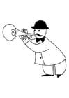 Coloring page trumpeter