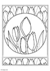 Coloring page tulips