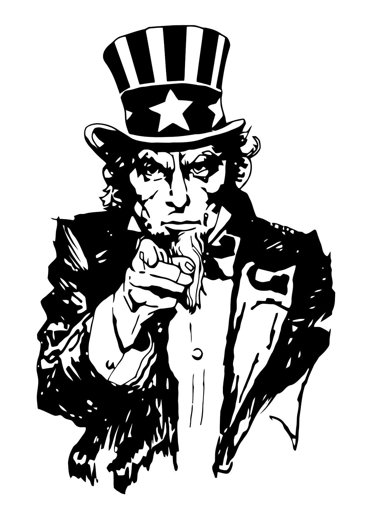 uncle sam hat coloring pages