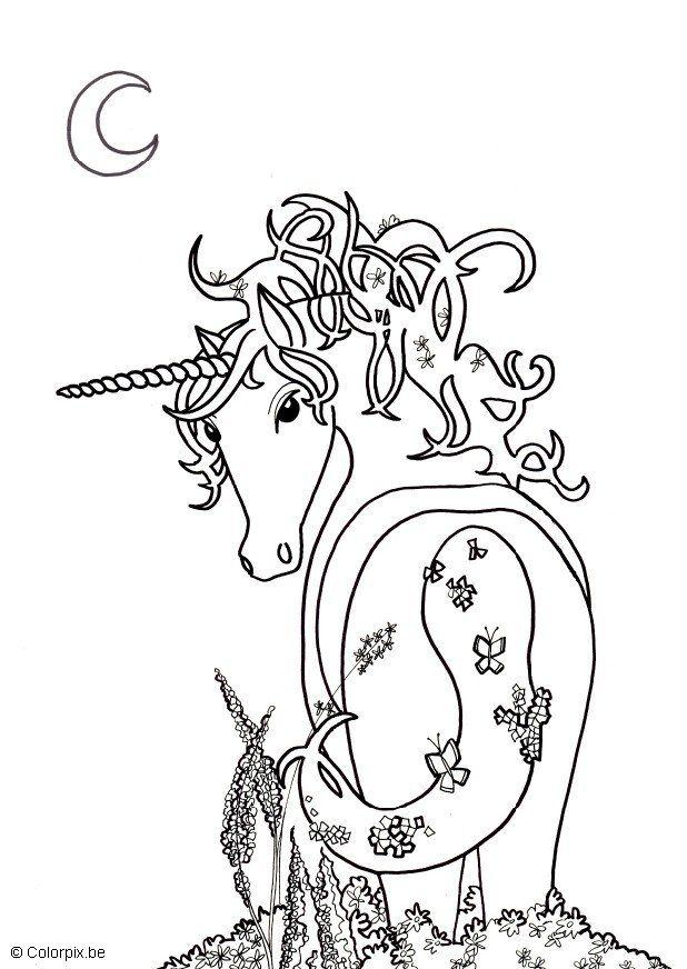 Coloring Page unicorn - free printable coloring pages - Img 7138