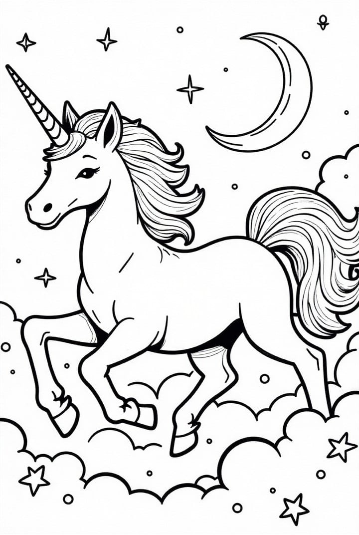 unicorn gallops through the night