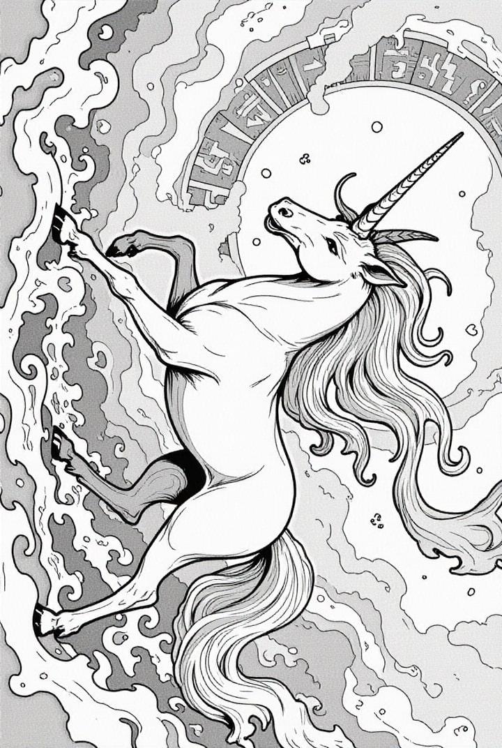 unicorn in clouds of magic