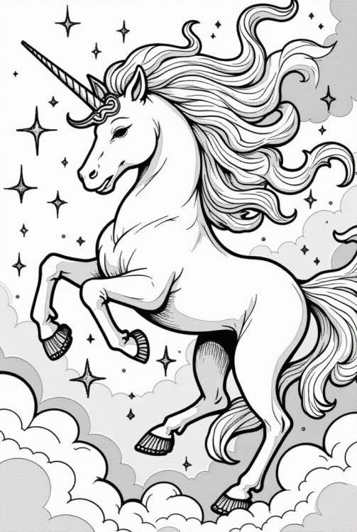 unicorn in the magical night
