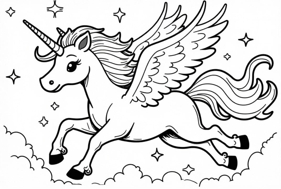 unicorn in the starry night