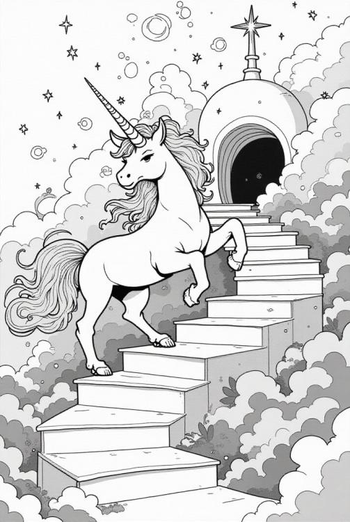 unicorn on its way to magical cave