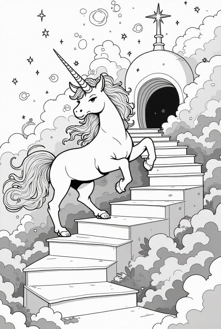 unicorn on its way to magical cave