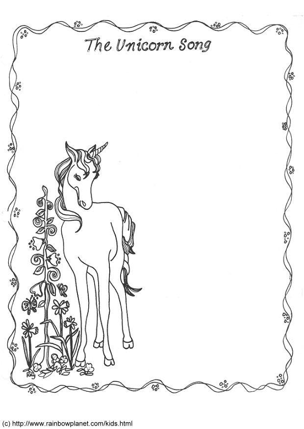 Coloring page unicorn song