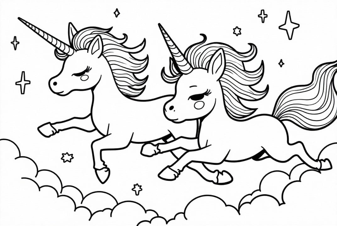 unicorns fly through the night