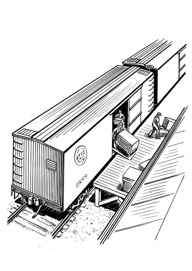 Coloring page unload train