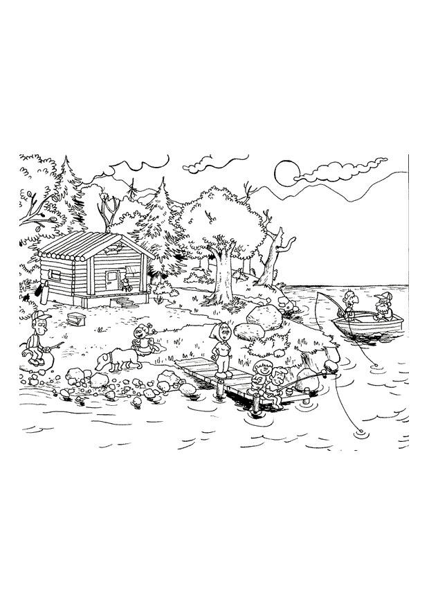 Download Coloring Page vacation on the lake - free printable coloring pages - Img 9655