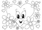 Coloring pages Valentine flowers