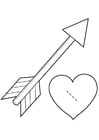 Coloring pages Valentine heart - Cupido