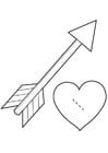 Coloring page Valentine heart - Cupido