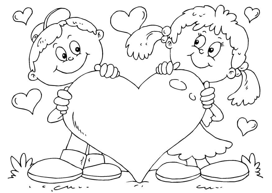 Coloring page Valentine heart