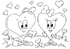 Coloring pages Valentine hearts