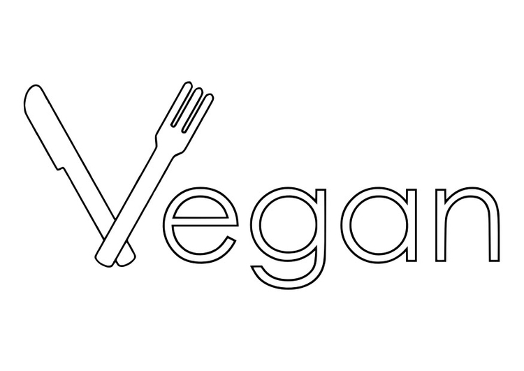 Coloring page vegan diet