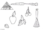 Coloring pages vegetables and fruit