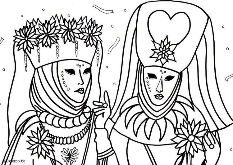 Coloring page Venice Carnival