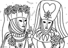 Coloring pages Venice Carnival