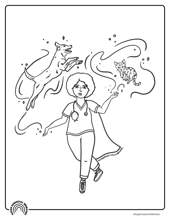 Coloring page veterinarian