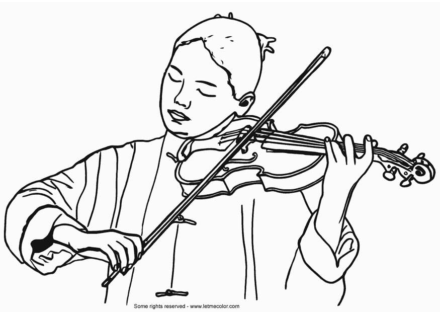 Coloring page violinist