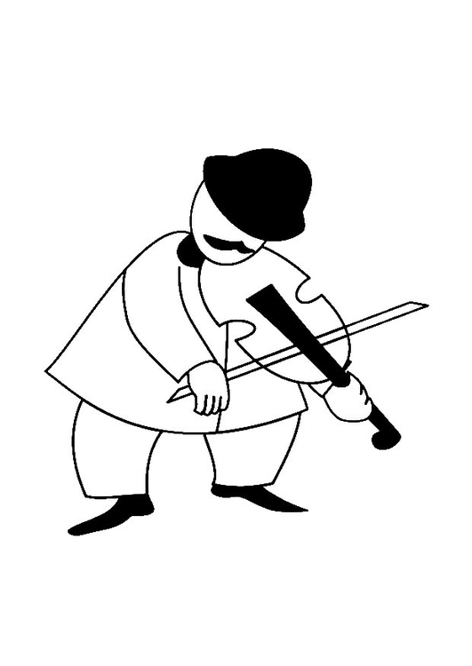 Coloring page violinist