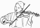 Coloring page violinist