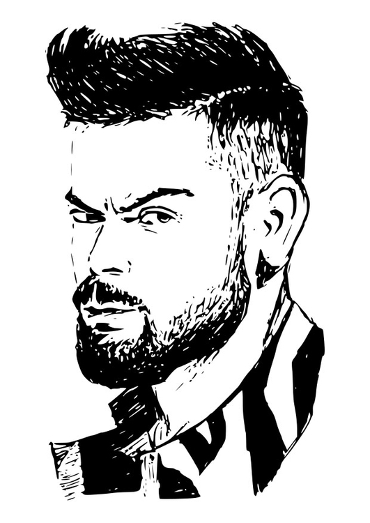 Coloring page Virat Kohli