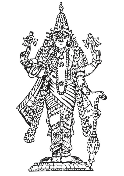 Coloring page Vishnu
