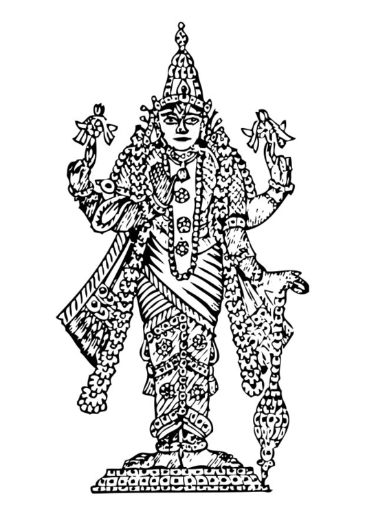 Coloring page Vishnu