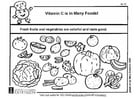 Coloring pages Vitamin C in food