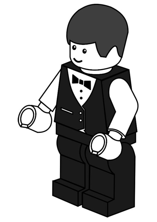 Coloring Page waiter - free printable coloring pages